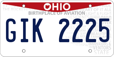 OH license plate GIK2225