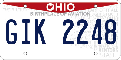 OH license plate GIK2248