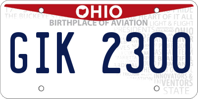 OH license plate GIK2300