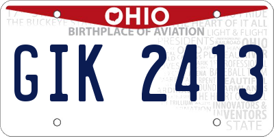 OH license plate GIK2413