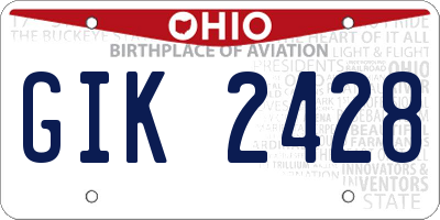 OH license plate GIK2428