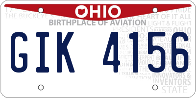 OH license plate GIK4156