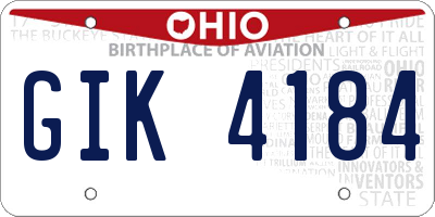 OH license plate GIK4184