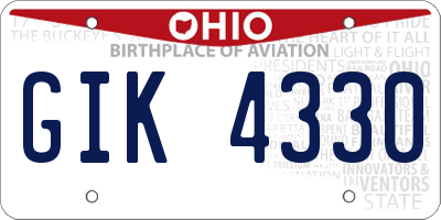 OH license plate GIK4330