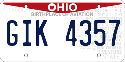 OH license plate GIK4357
