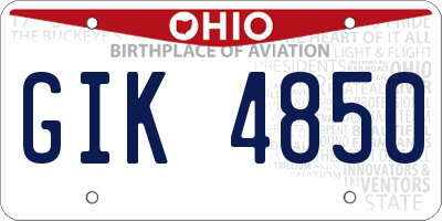 OH license plate GIK4850