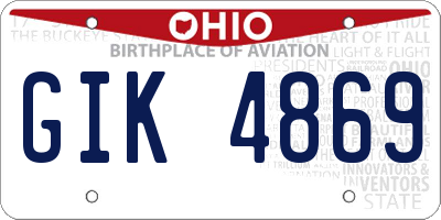 OH license plate GIK4869
