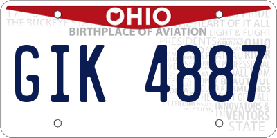 OH license plate GIK4887
