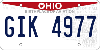 OH license plate GIK4977