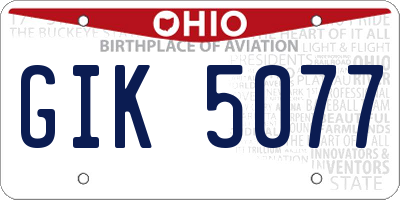 OH license plate GIK5077