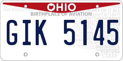 OH license plate GIK5145