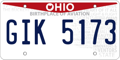 OH license plate GIK5173