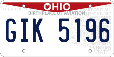 OH license plate GIK5196