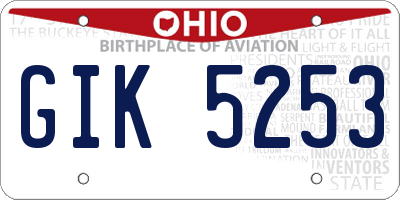 OH license plate GIK5253