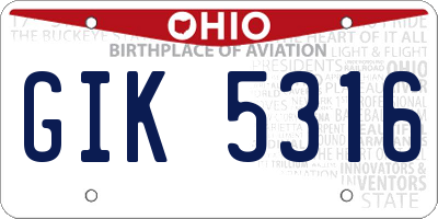 OH license plate GIK5316