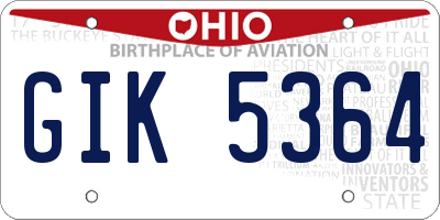 OH license plate GIK5364