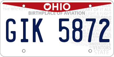 OH license plate GIK5872