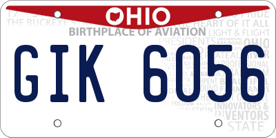 OH license plate GIK6056