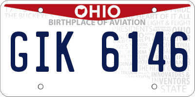 OH license plate GIK6146