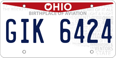 OH license plate GIK6424