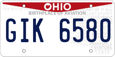 OH license plate GIK6580