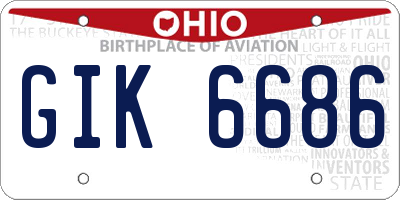 OH license plate GIK6686