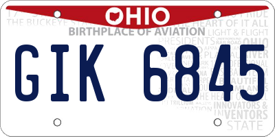 OH license plate GIK6845