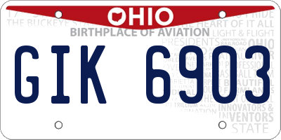 OH license plate GIK6903