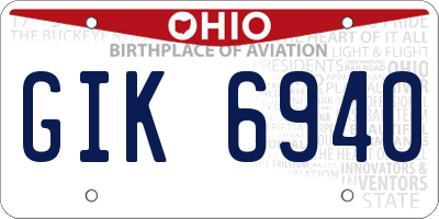 OH license plate GIK6940