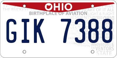 OH license plate GIK7388