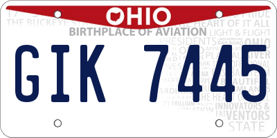 OH license plate GIK7445