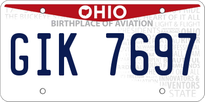 OH license plate GIK7697