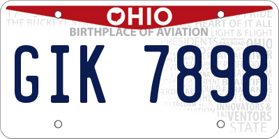 OH license plate GIK7898