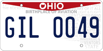 OH license plate GIL0049
