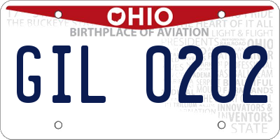 OH license plate GIL0202