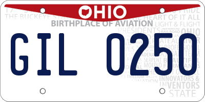 OH license plate GIL0250