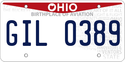 OH license plate GIL0389