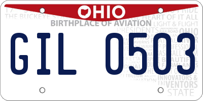 OH license plate GIL0503