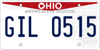 OH license plate GIL0515