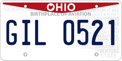OH license plate GIL0521