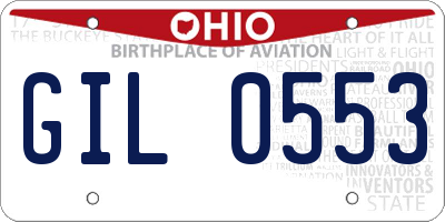 OH license plate GIL0553