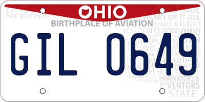OH license plate GIL0649