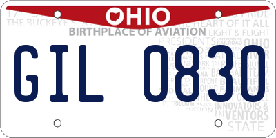 OH license plate GIL0830