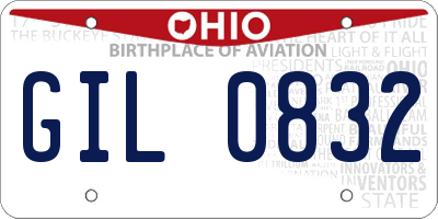 OH license plate GIL0832