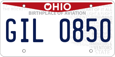 OH license plate GIL0850