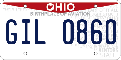 OH license plate GIL0860