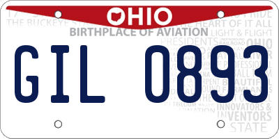 OH license plate GIL0893