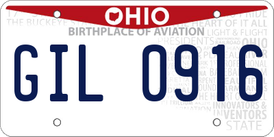 OH license plate GIL0916