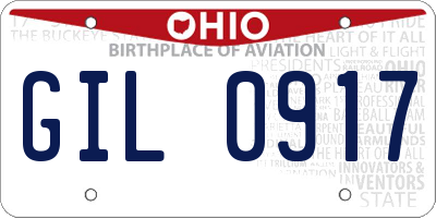 OH license plate GIL0917