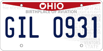 OH license plate GIL0931